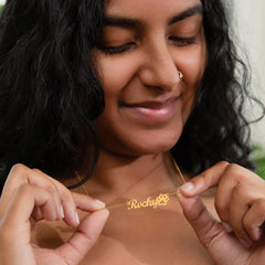 Paw print name necklace