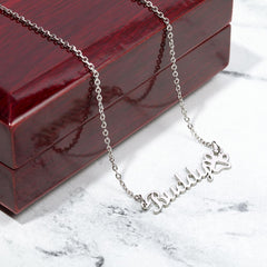 Paw print name necklace